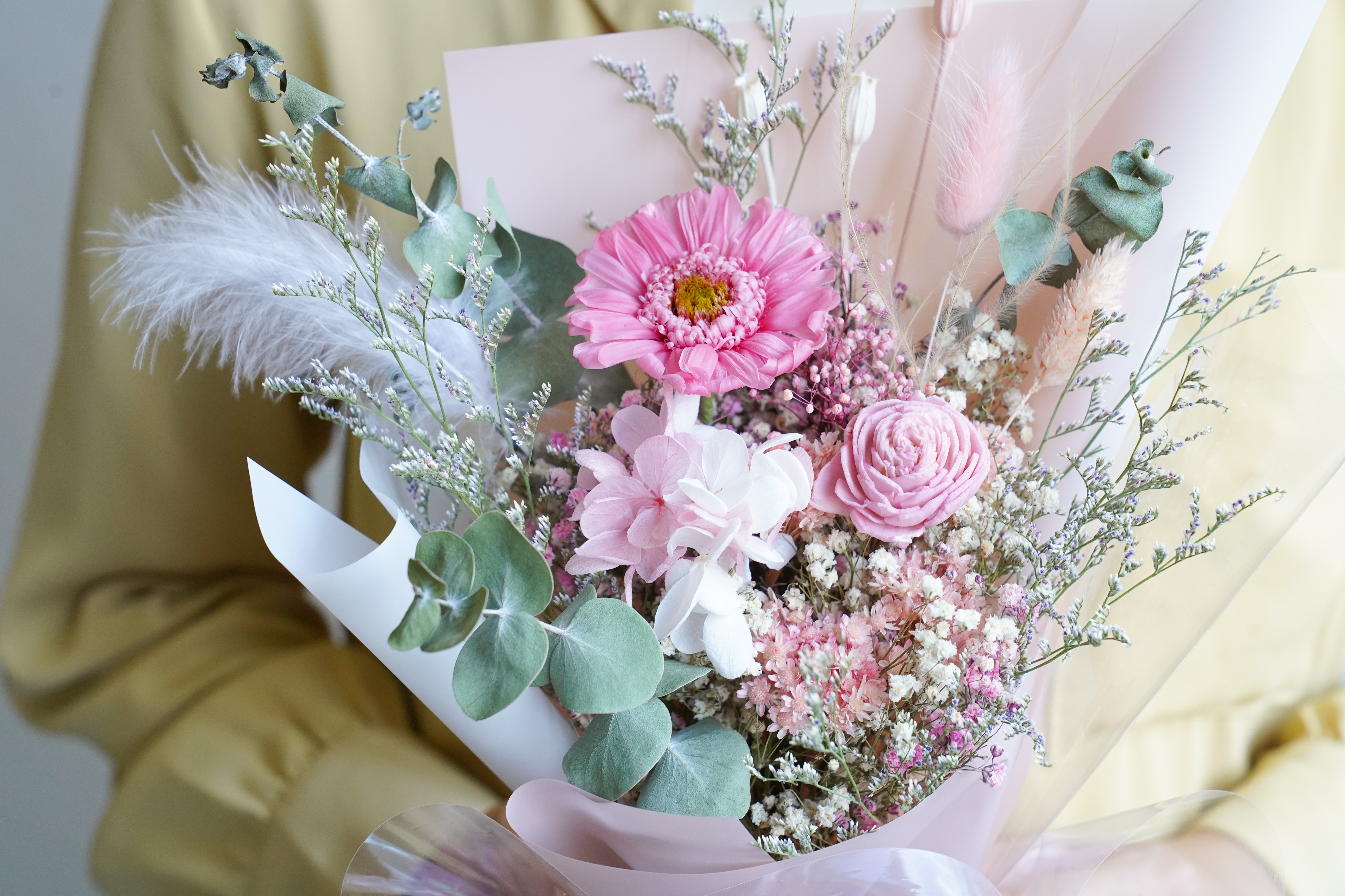 星空粉畢業花束,台北向日葵畢業花束,台北畢業花束推薦,向日葵花束推薦,畢業花束推薦,特寫向日葵2