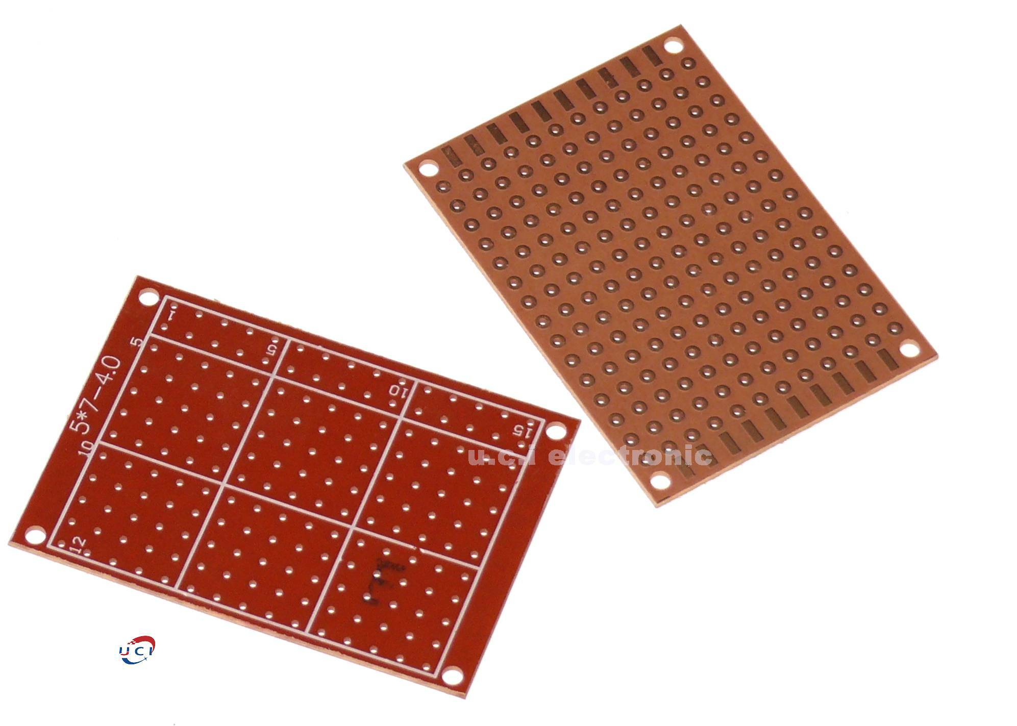 【UCI電子】(E-18) 5*7CM電木萬能板 4.0孔距94HB線路板洞洞板 1.0孔徑電路板實驗板 洞洞板一片