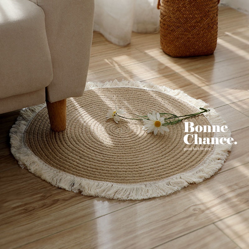 韓系流蘇編織地毯 一色