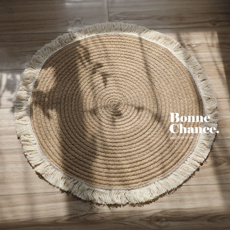 韓系流蘇編織地毯 一色