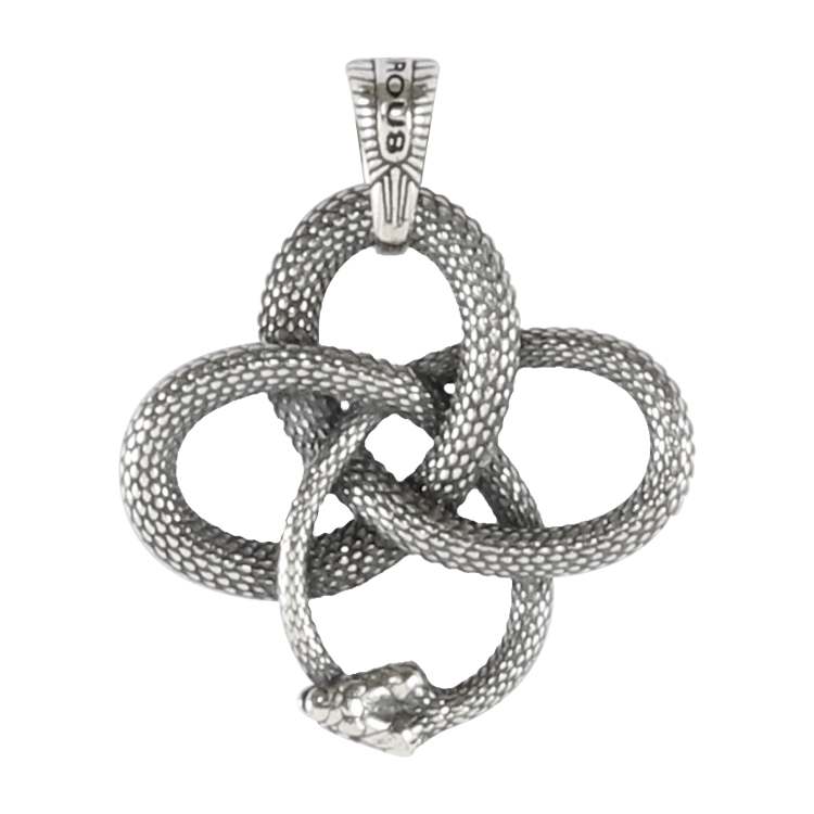 純銀吊墜，男士吊墜 凱爾特結符號銜尾蛇造型；象徵著無限和重生 不含鍊子（3306）