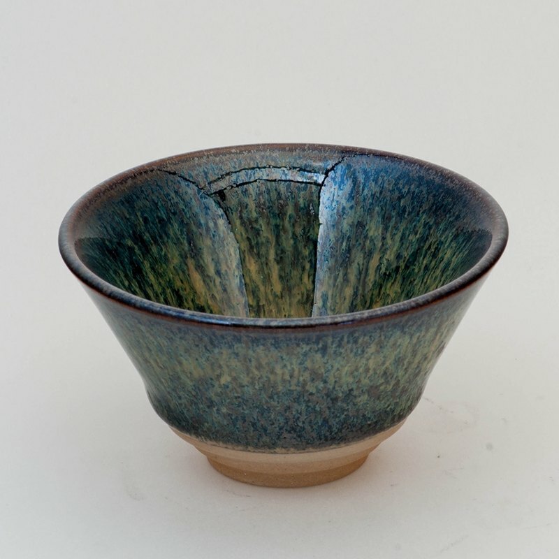 曜變藍兔毫天目小斗笠杯50cc 沈昆川作