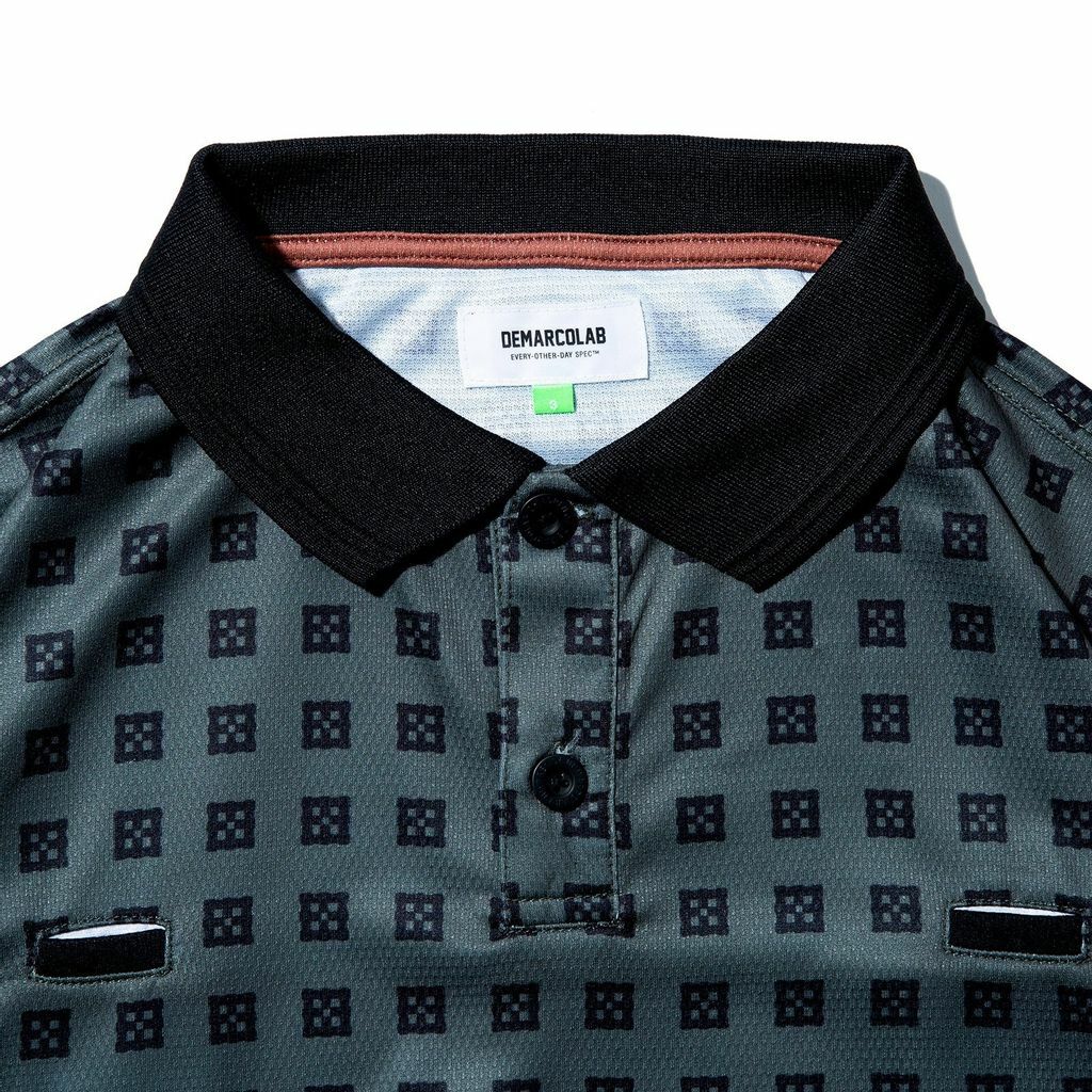 DEMARCOLAB KUN GRID SS POLO 橄欖綠