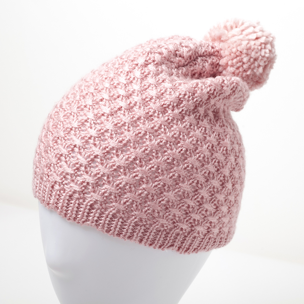 PIPPY毛線球鉤織帽 粉