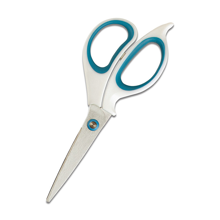 【PLUS】SC-165AF 不沾膠剪刀(附收納蓋) 藍