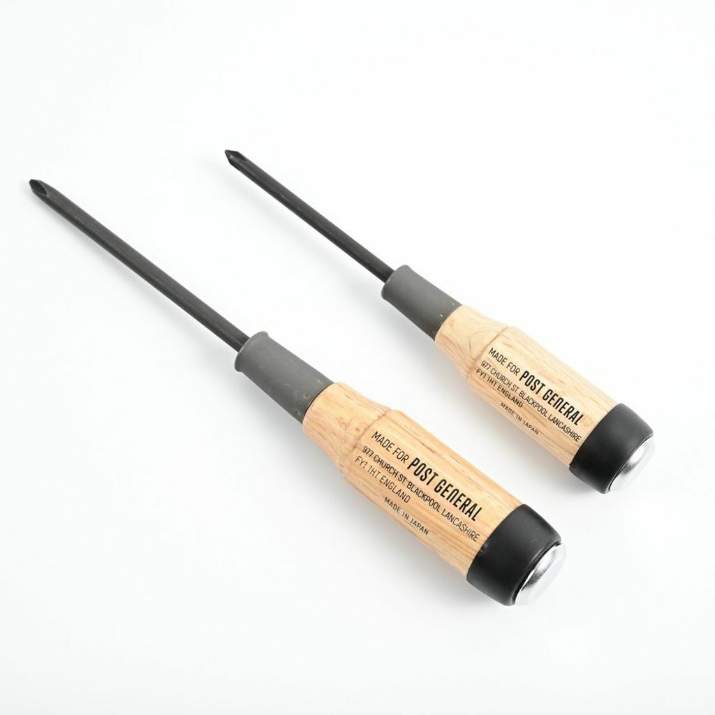 Post General 攜帶式木把螺絲起子 附收納掛帶---長款