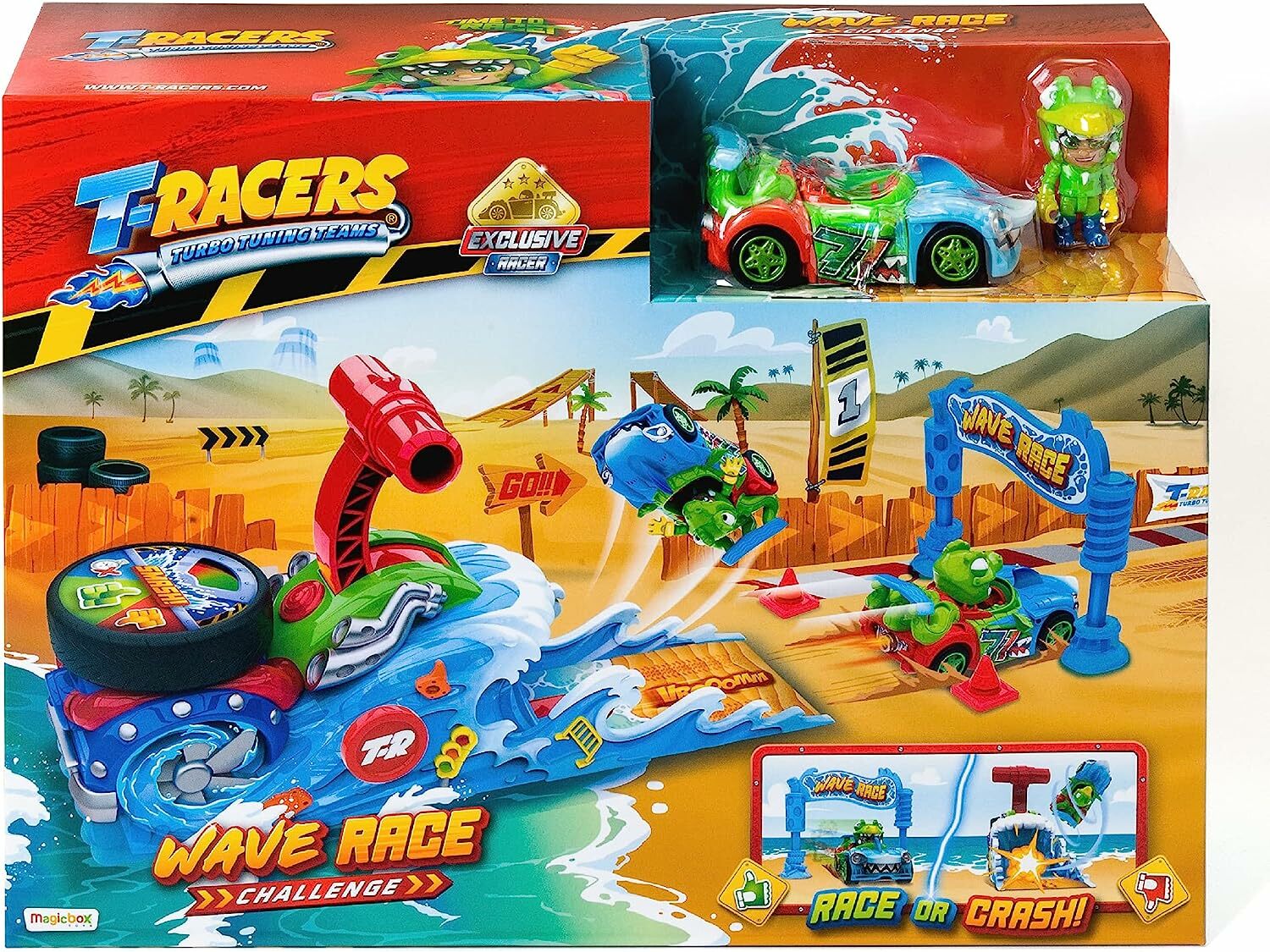 《 T-RACERS 》 迷你飛車隊 特技套組 巨浪沖鋒