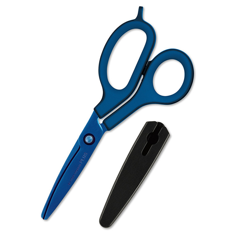 【PLUS】SC-175AT 30度弧線剪刀(鈦金屬附蓋)