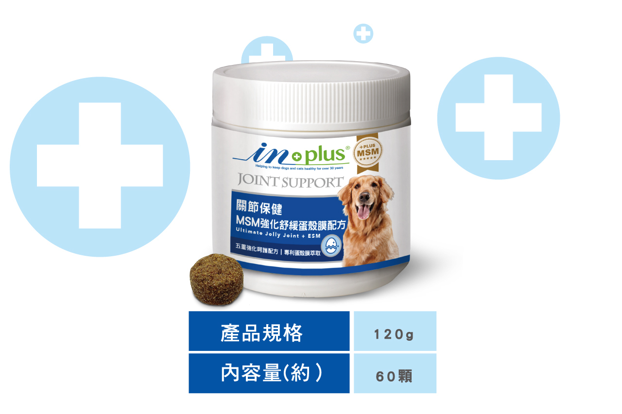 【IN-Plus】關節保健-MSM蛋殼膜配方 30入/60入 #狗保健