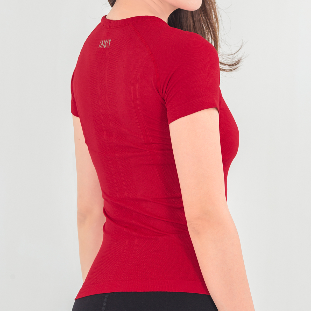 休閒針織短袖上衣 紅