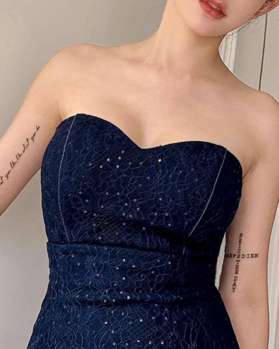 訂製-浪漫亮片睫毛蕾絲馬甲