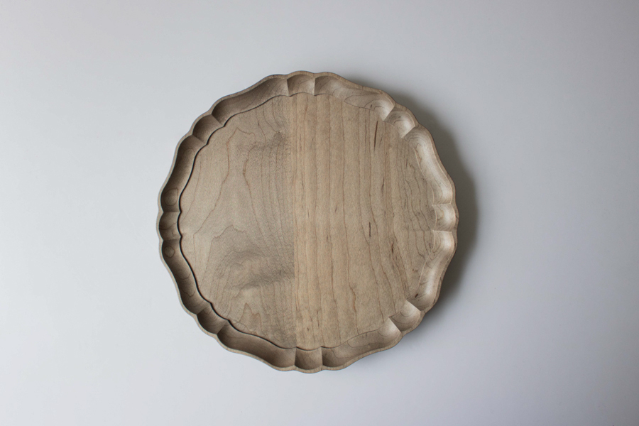 +g IFUJI-Italian round plate L gray vegetable dye