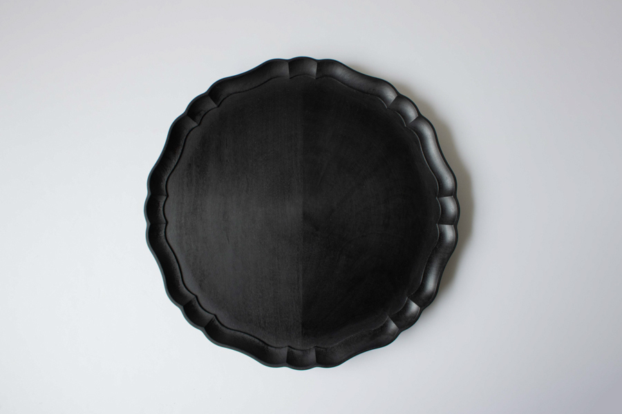 +g IFUJI-Italian round plate L black logwood dye