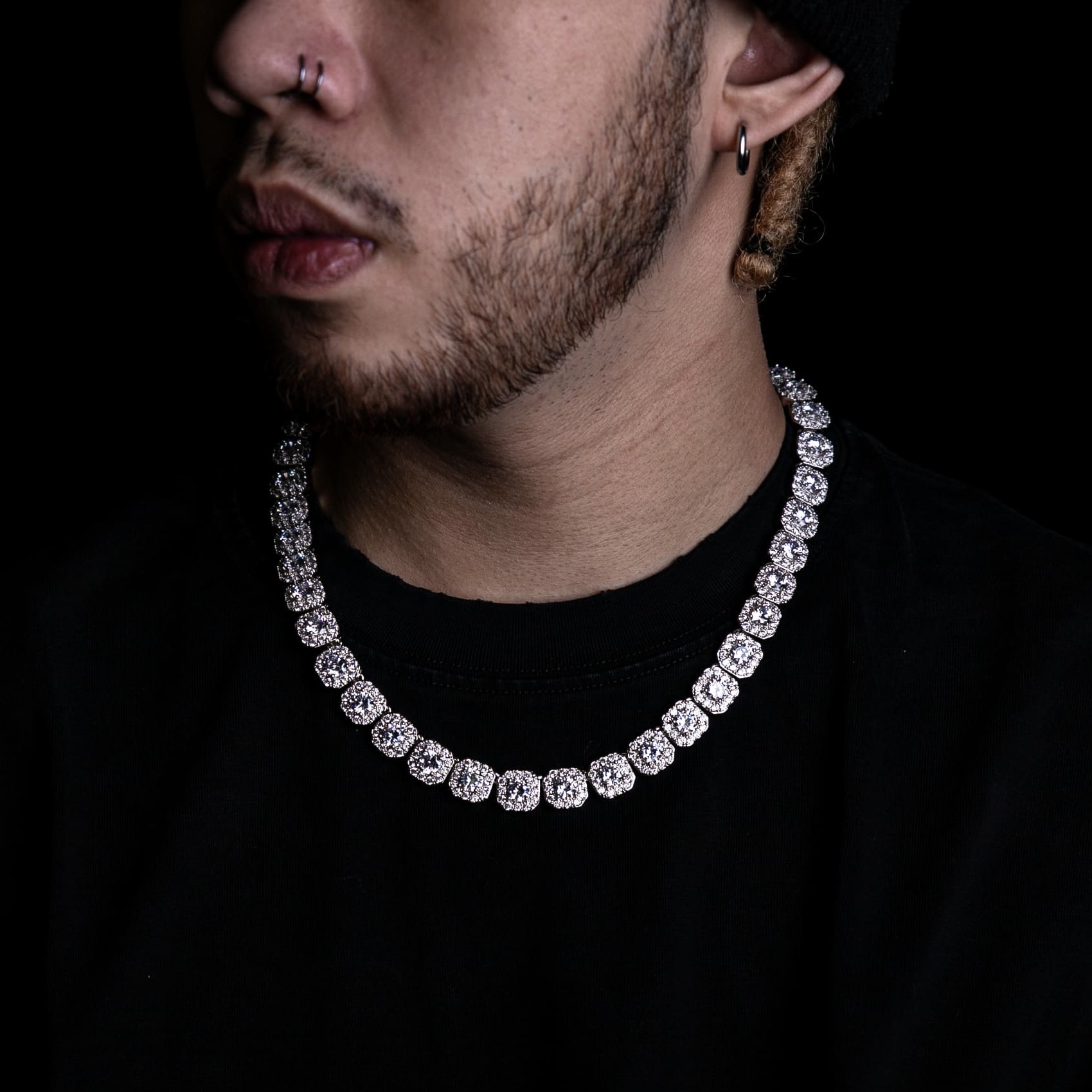 12mm滿鑲冰糖梅花項鍊