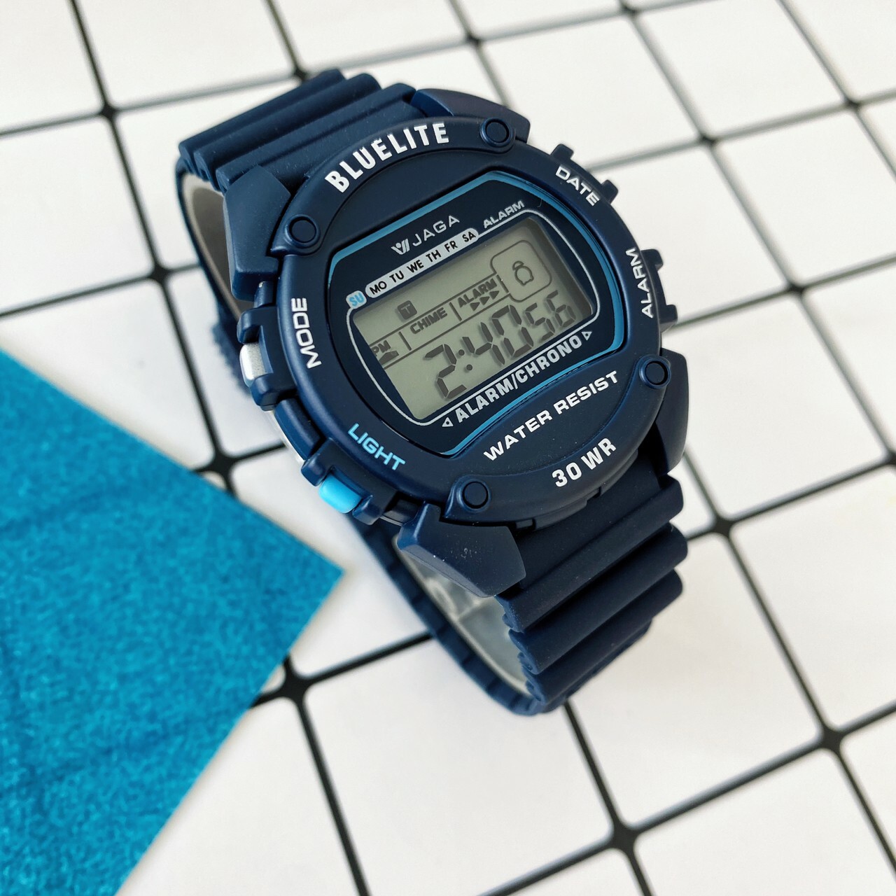 【JAGA 捷卡】多功能運動電子錶 M-175-E 40mm現代鐘錶