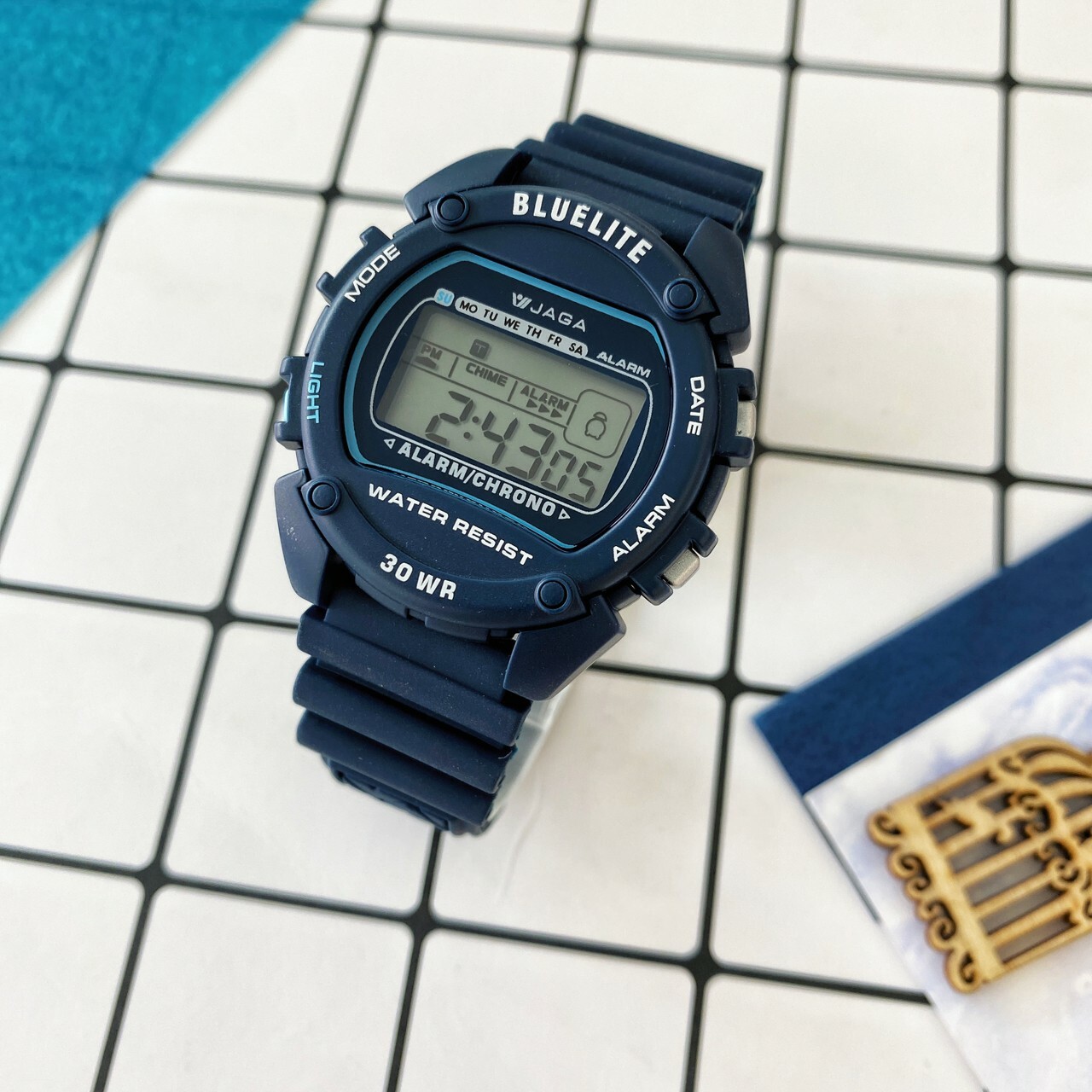 【JAGA 捷卡】多功能運動電子錶 M-175-E 40mm現代鐘錶