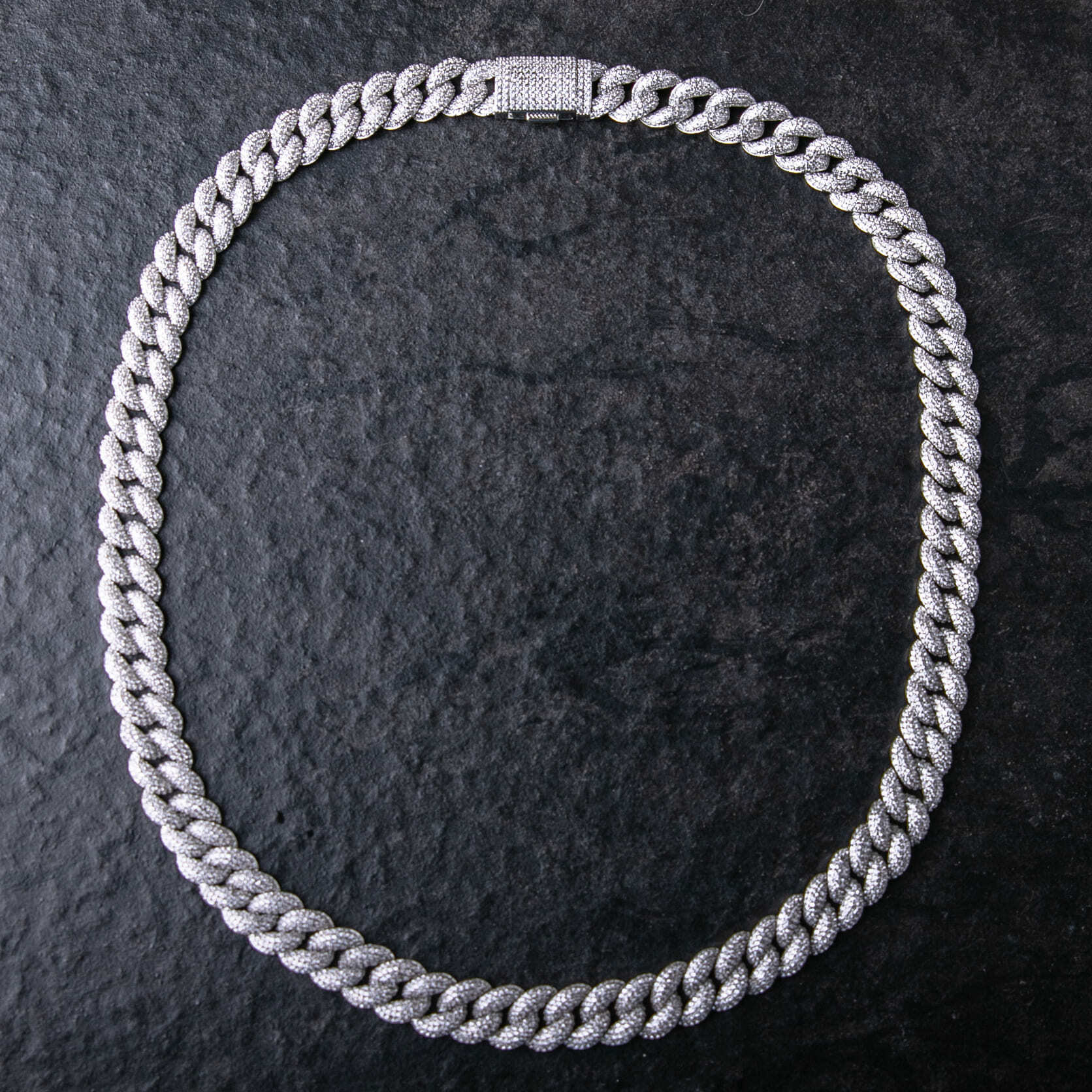 12mm滿鑲四排鑽泡泡古巴鍊