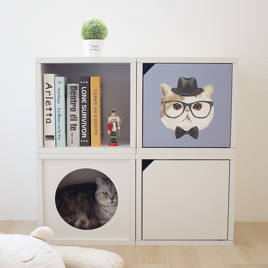安閣家Angle Wave 巧拼 躲貓貓櫃 (白色)