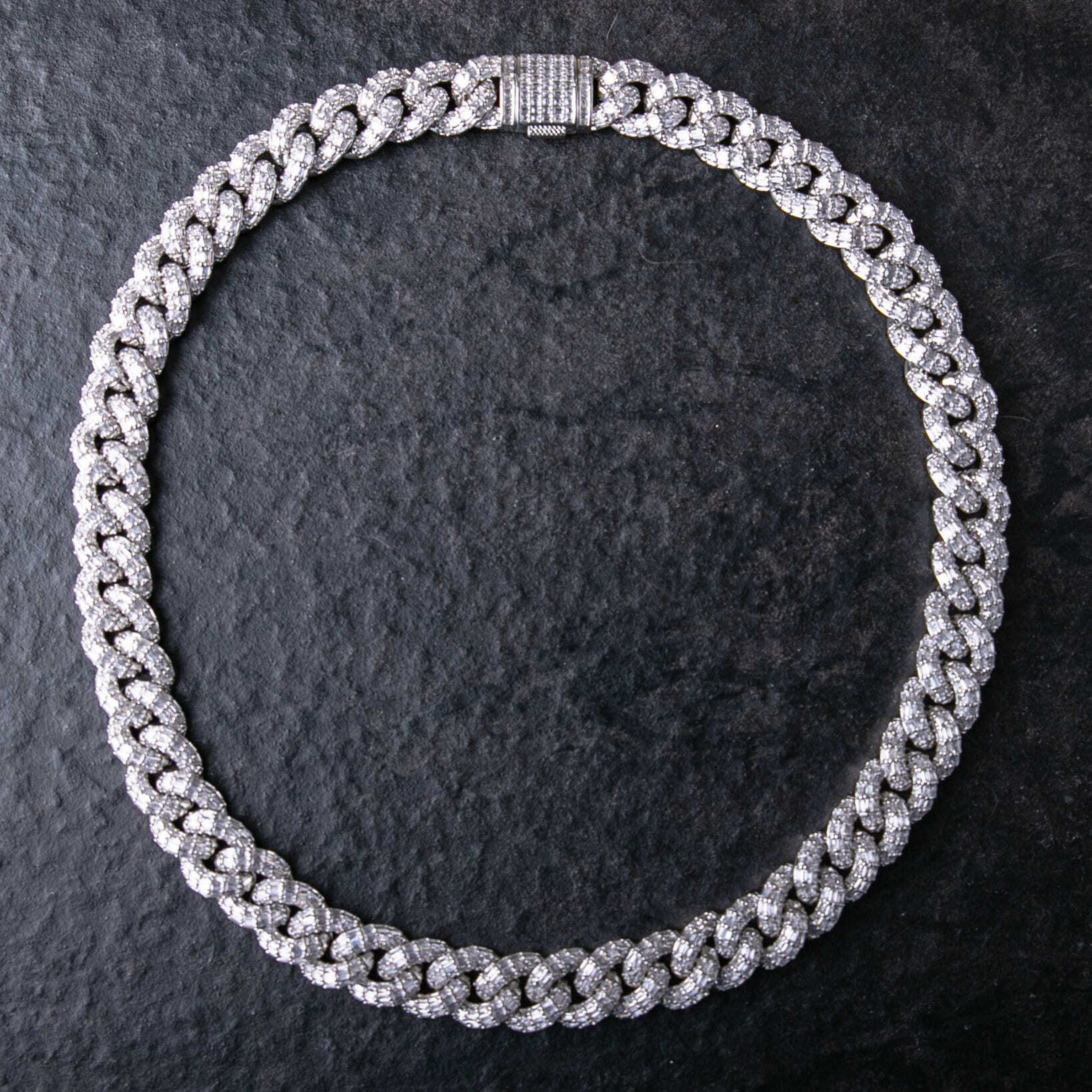 16mm滿鑲T方古巴項鍊