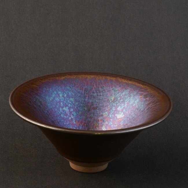 辛可窯 曜變紫金天目手拉中斗笠茶碗 嚴選特優版 原廠把關出貨 品質保證