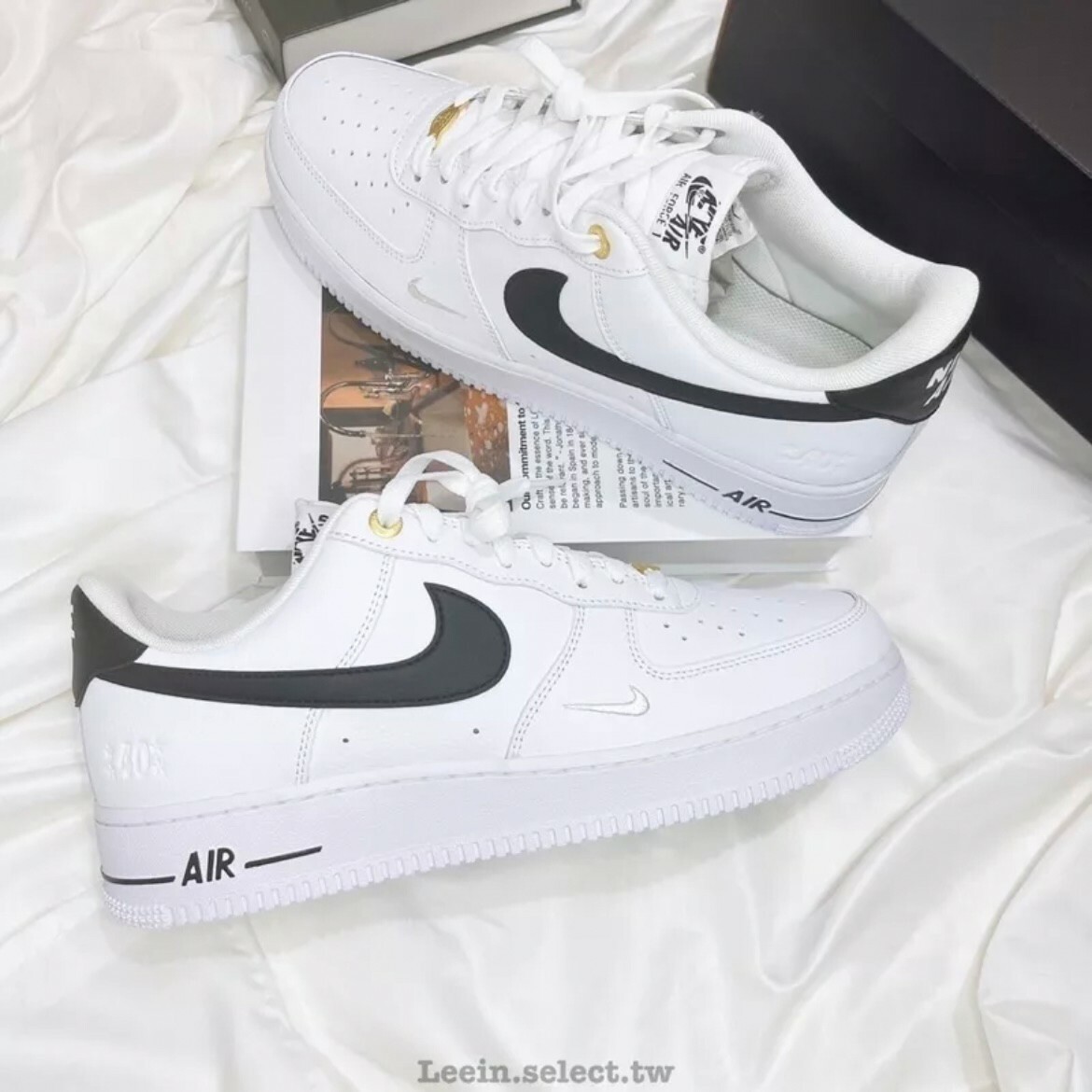 Nike Air Force 1 Se 40週年 黑白 白金鐵牌 荔枝皮 男鞋 DQ7658-100