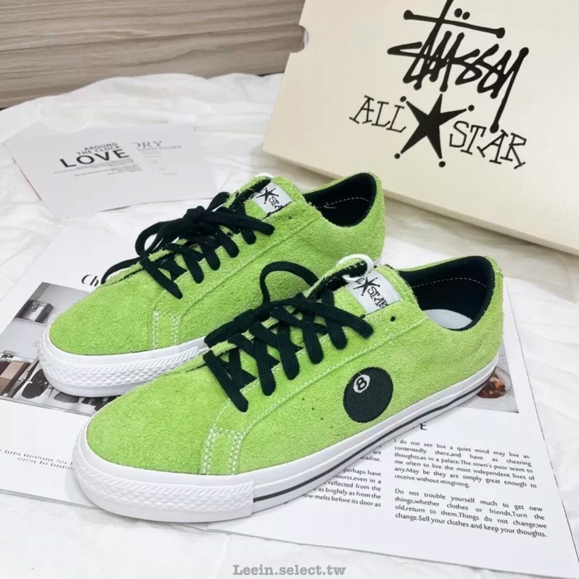 Converse One Star Pro x Stüssy 綠色 八號球 聯名款 麂皮低筒 A03712C