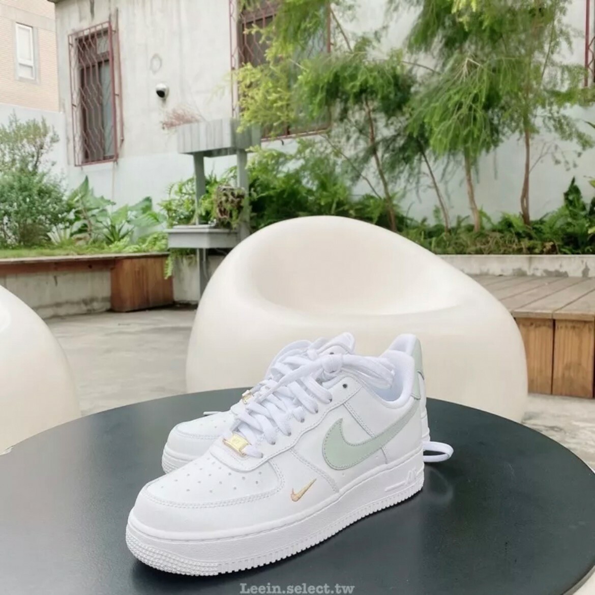 Nike Air Force 1 Low 綠豆灰 白綠 淺綠 迷你勾 雙勾 女鞋 CZ0270-106