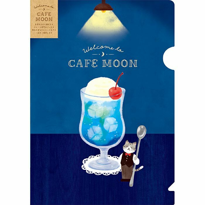 貓咪蘇打冰淇淋 Cafe Moon A5資料夾｜日本古川紙工