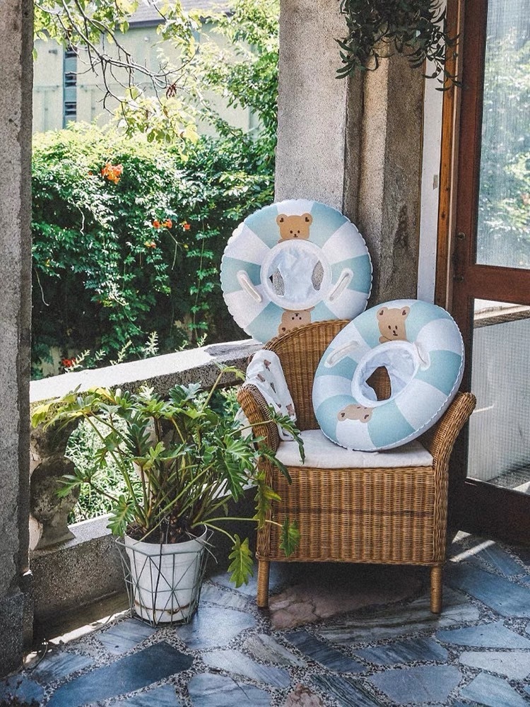 撞色熊座圈泳圈