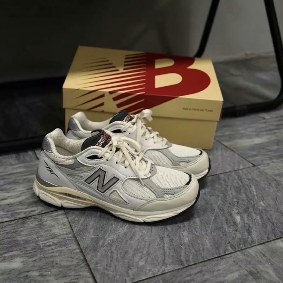New Balance 990v3 雲朵白 美製 復古 奶油白 男女鞋 NB M990AL3D