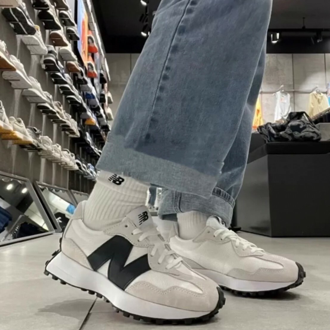 New Balance 327 海鹽2.0 灰白黑 白黑 大N 絨面革 紡織鞋面 MS327CWB