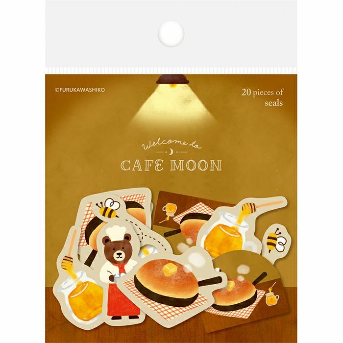 熊熊鬆餅 Cafe Moon 和紙貼紙包(20 枚)｜日本古川紙工
