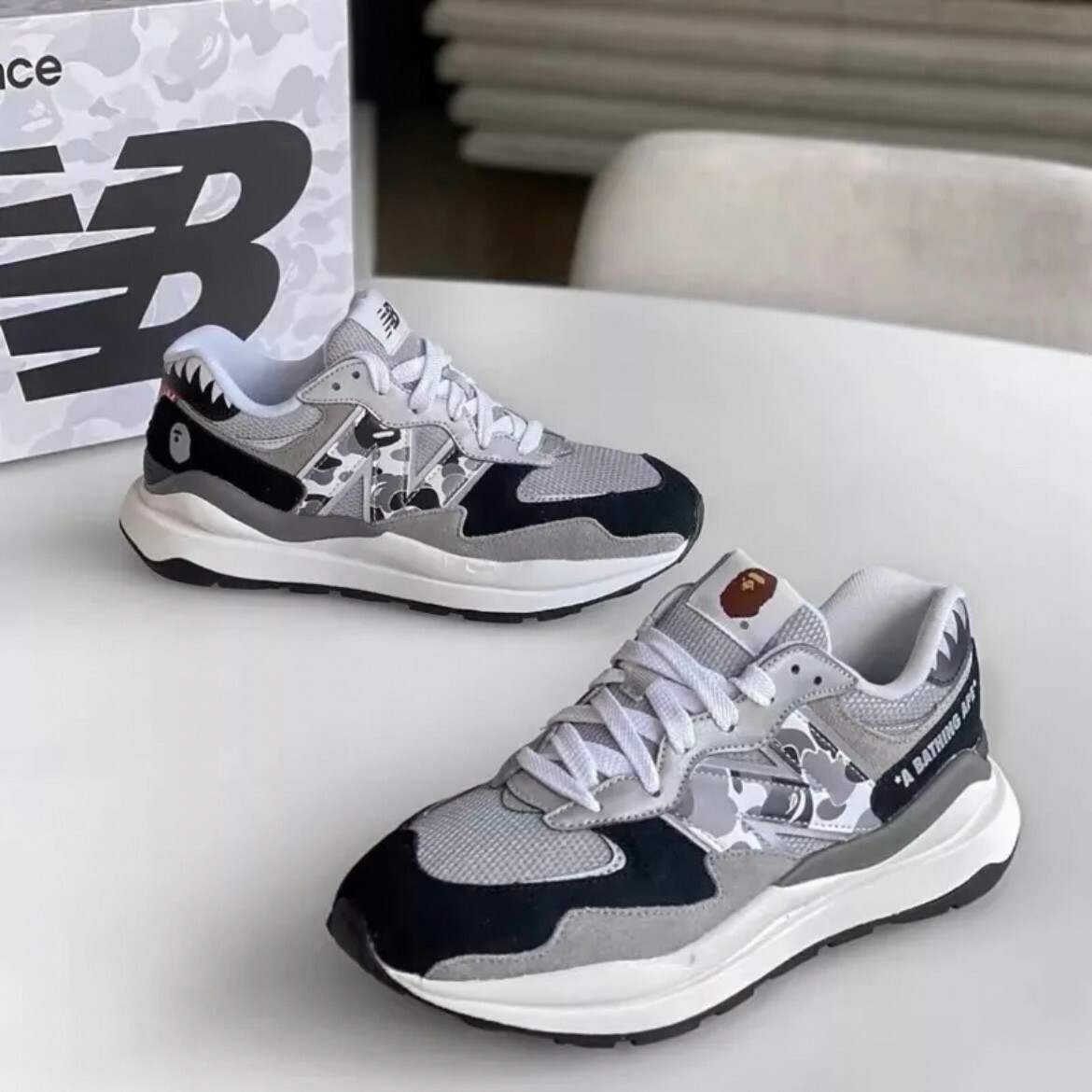 New Balance 5740 x BAPE 黑灰迷彩 聯名 猿人 男女休閒鞋 NB M5740BAP
