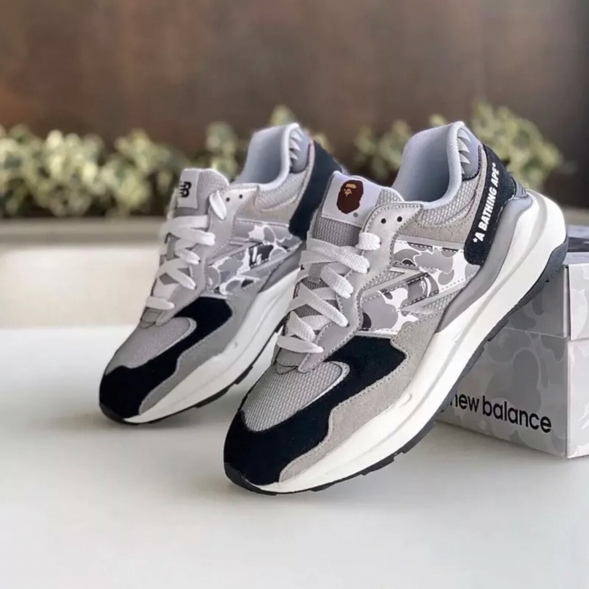 New Balance 5740 x BAPE 黑灰迷彩 聯名 猿人 男女休閒鞋 NB M5740BAP