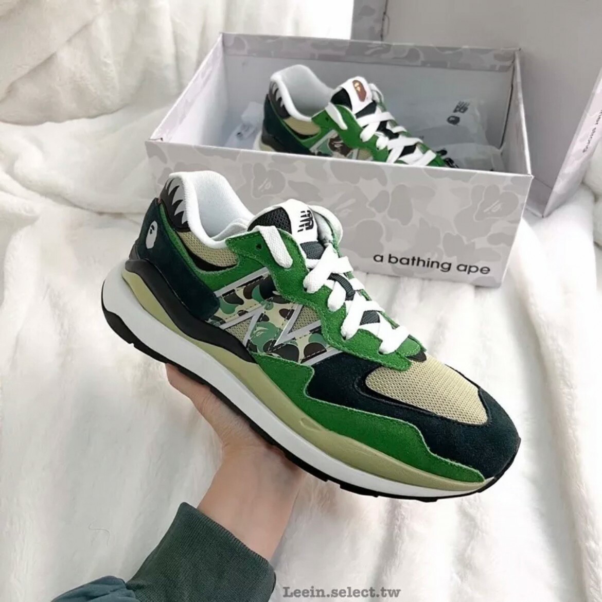 New Balance 5740 x BAPE 黑綠迷彩 聯名 猿人 男女休閒鞋 NB M5740BAE
