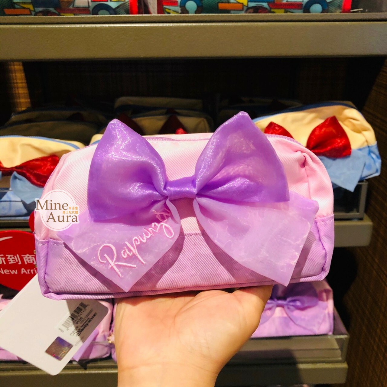 長髮公主 樂佩 Rapunzel 蝴蝶結 造型 拚色 筆袋 收納包 化妝包 魔髮奇緣 Tangled -上海迪士尼樂園