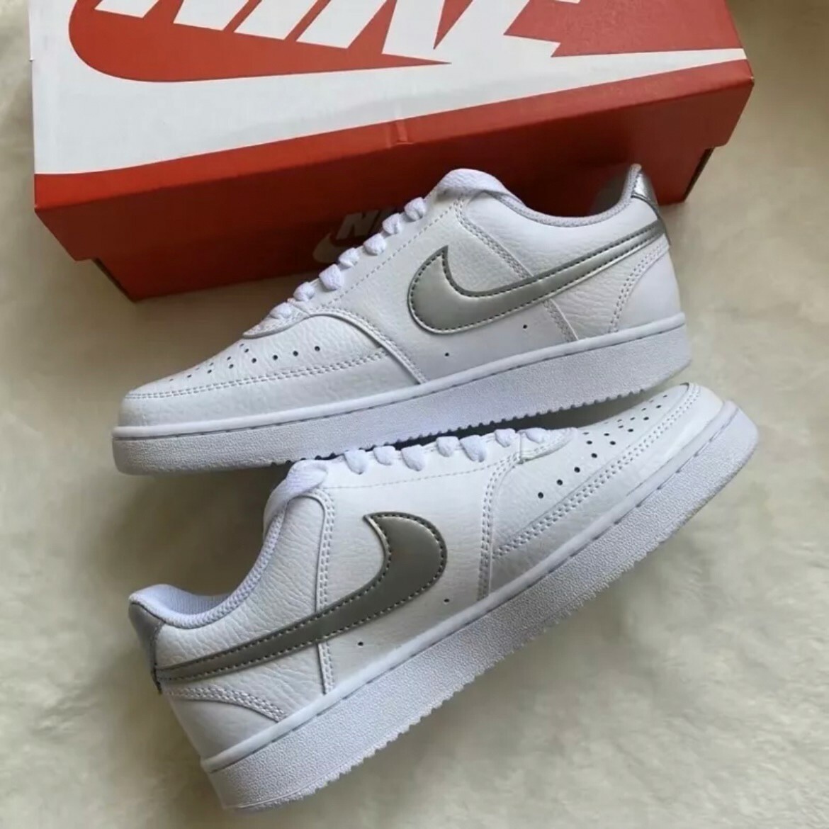 Nike Court Vision Low 白銀 經典 銀灰 銀色復古鞋 小白鞋 女鞋 CD5434-111
