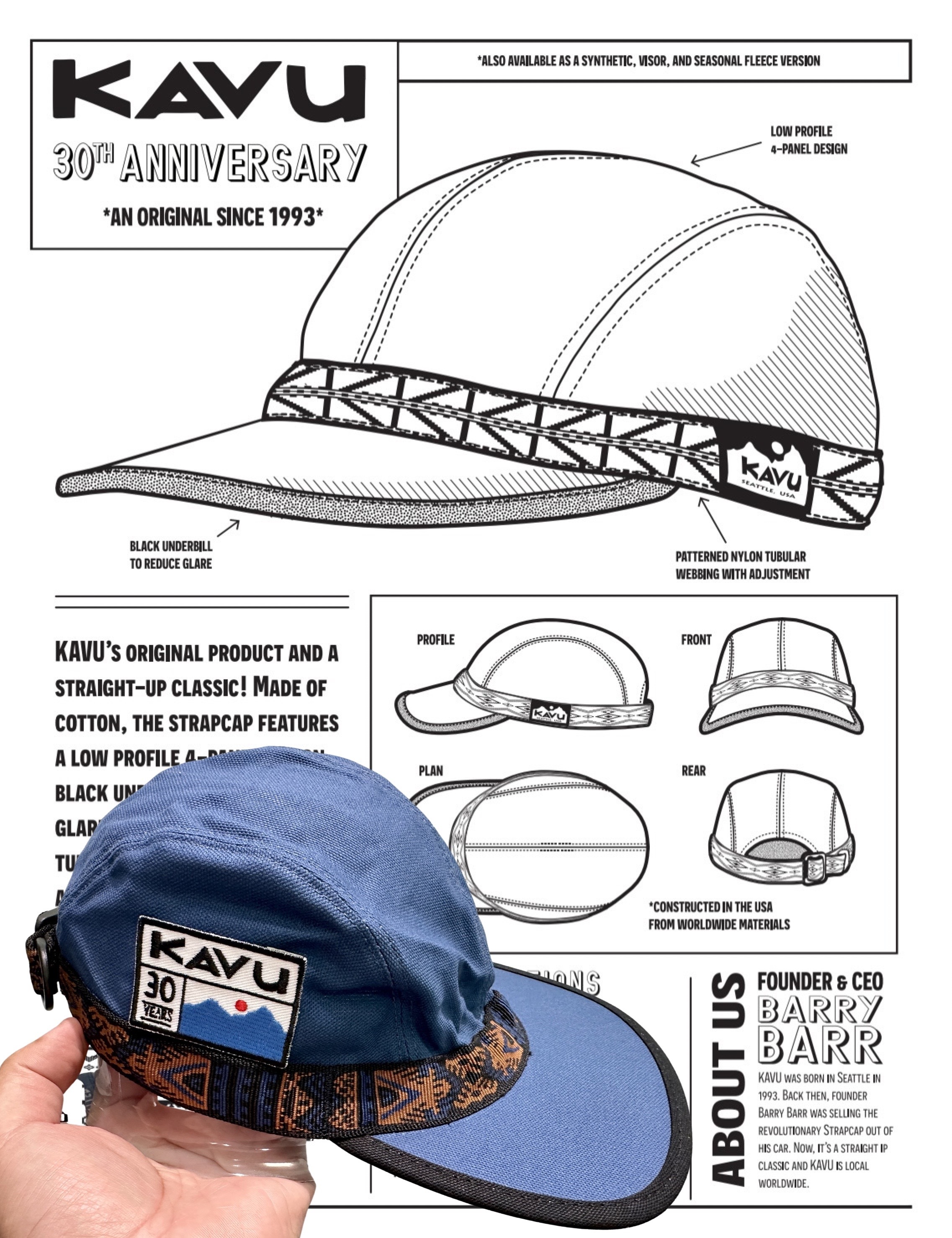 〖 香港限定 〗KAVU Organic Strapcap ( colour : Steel Blue ) #美國製造