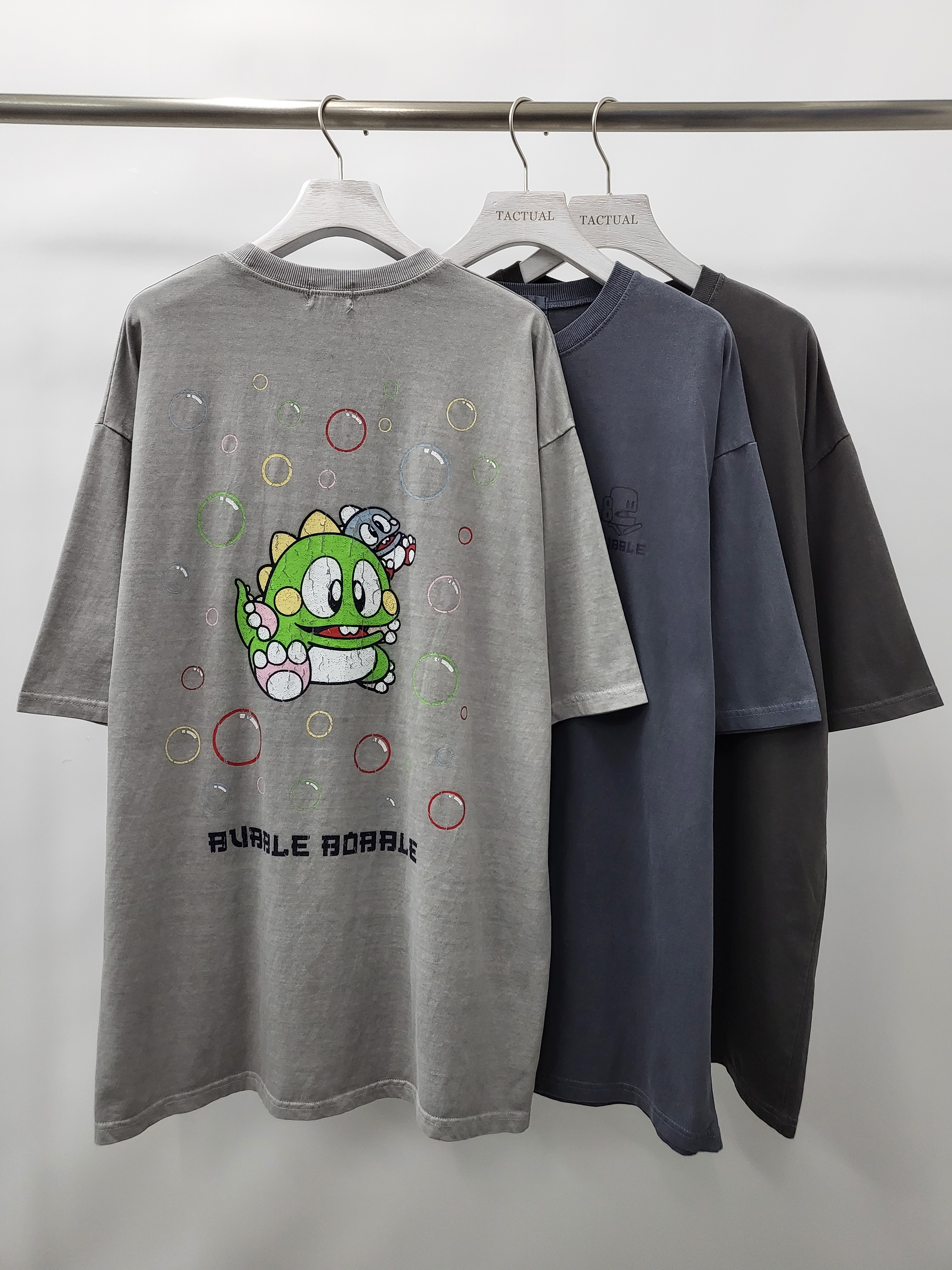 洗水泡泡龍圖案短袖Tee T5066