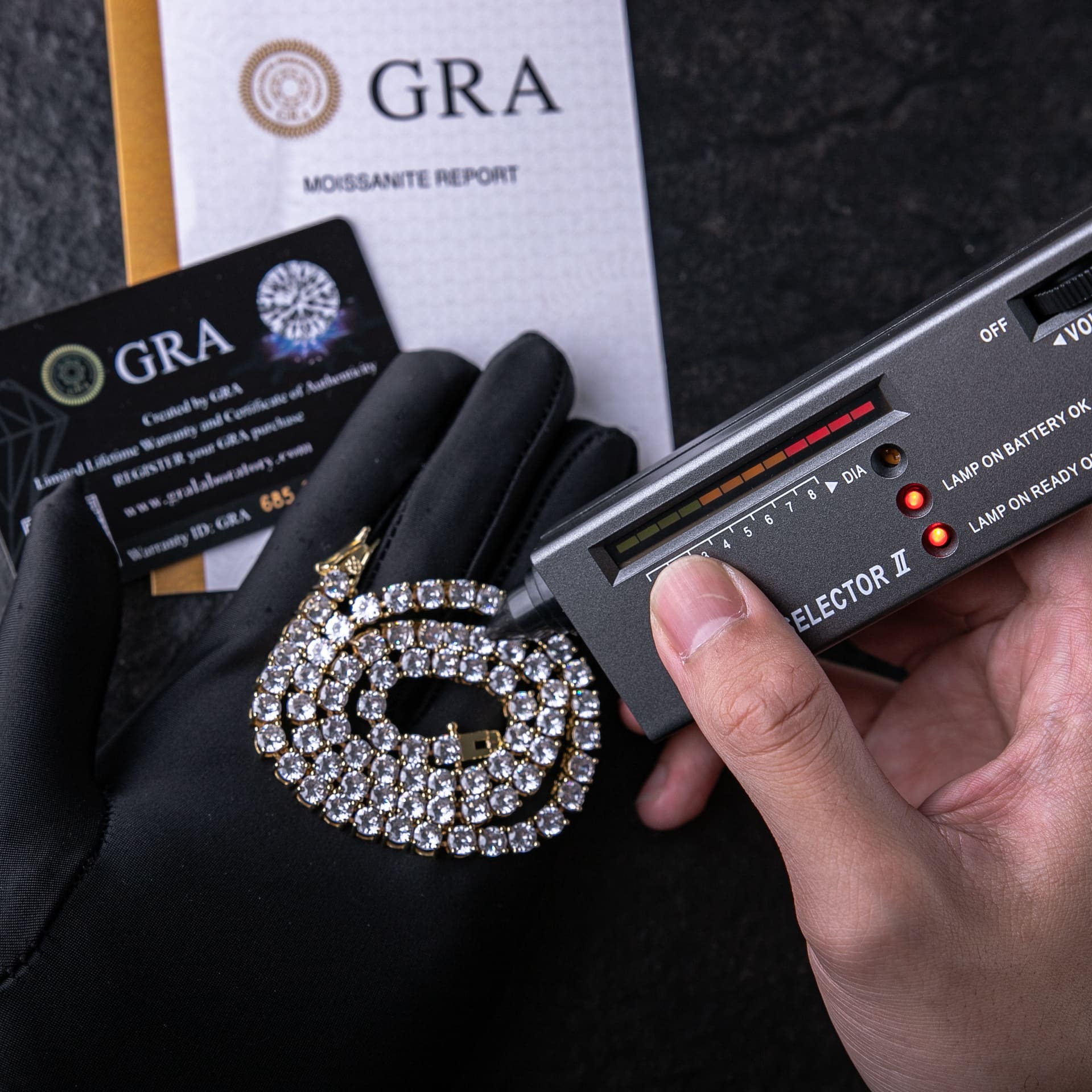 925純銀莫桑石經典單排鑽網球鍊