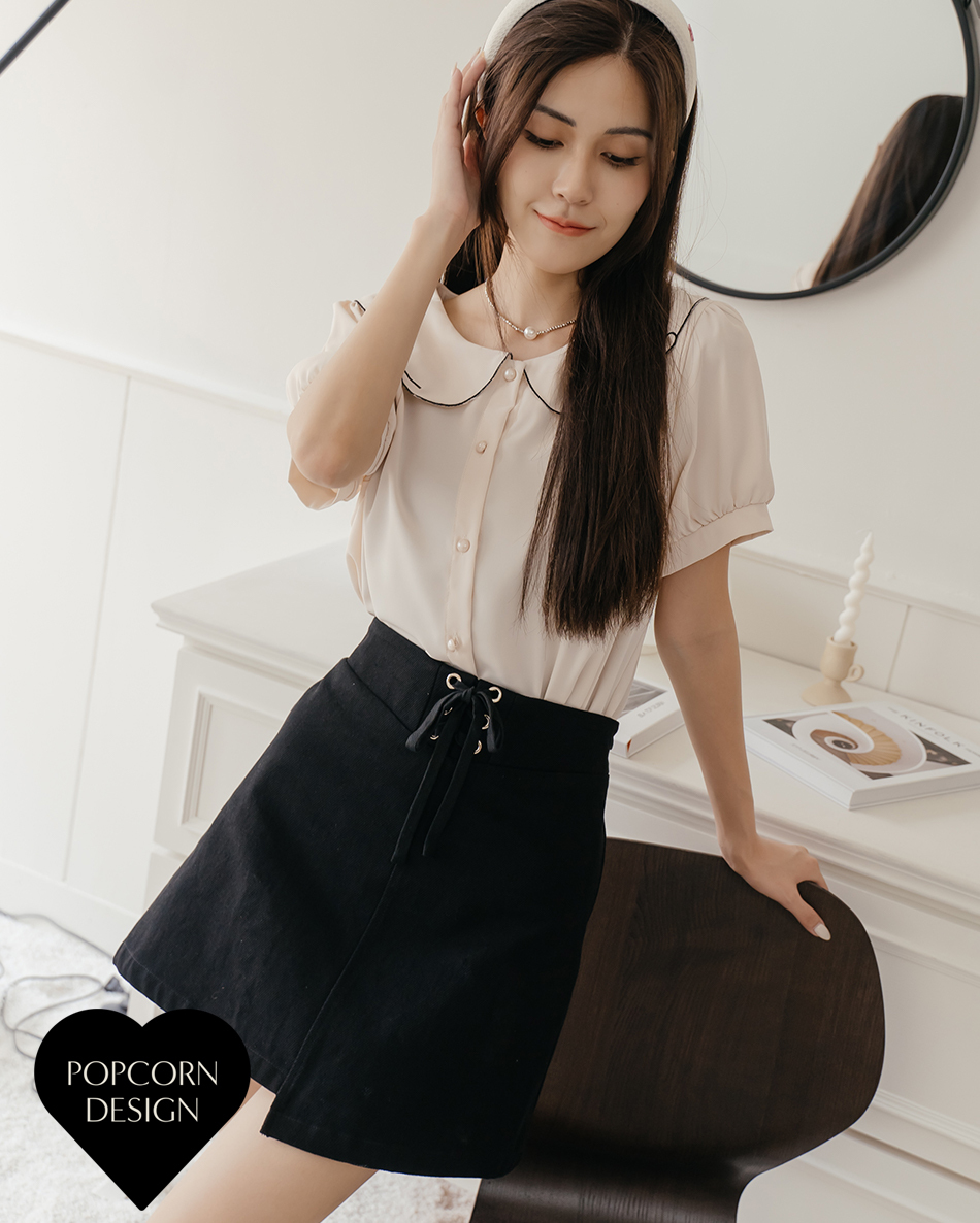 獨家設計馬甲腰帶不規則短裙