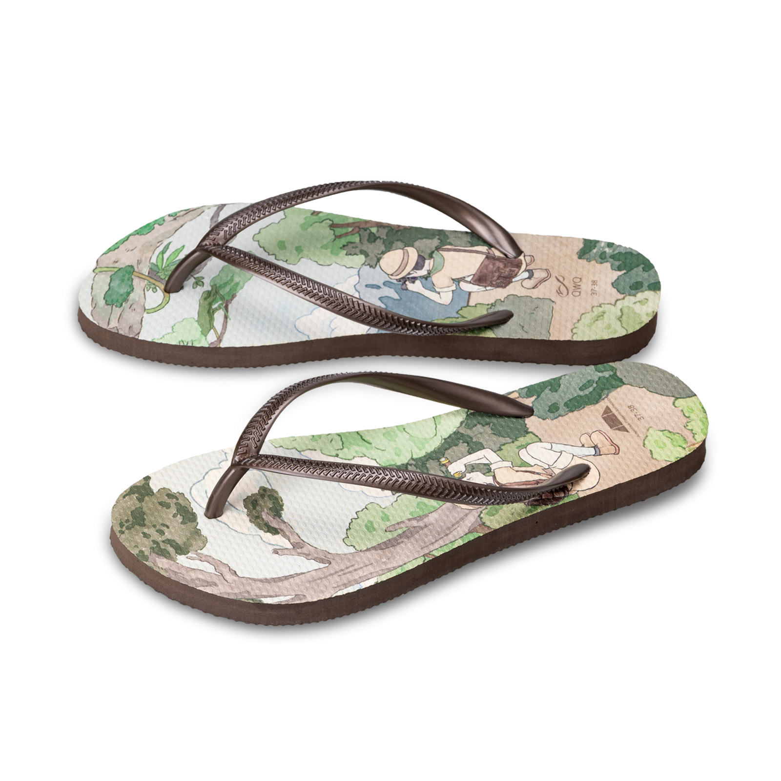 吉文考古 探險款 棕色 女款細帶人字夾腳拖鞋