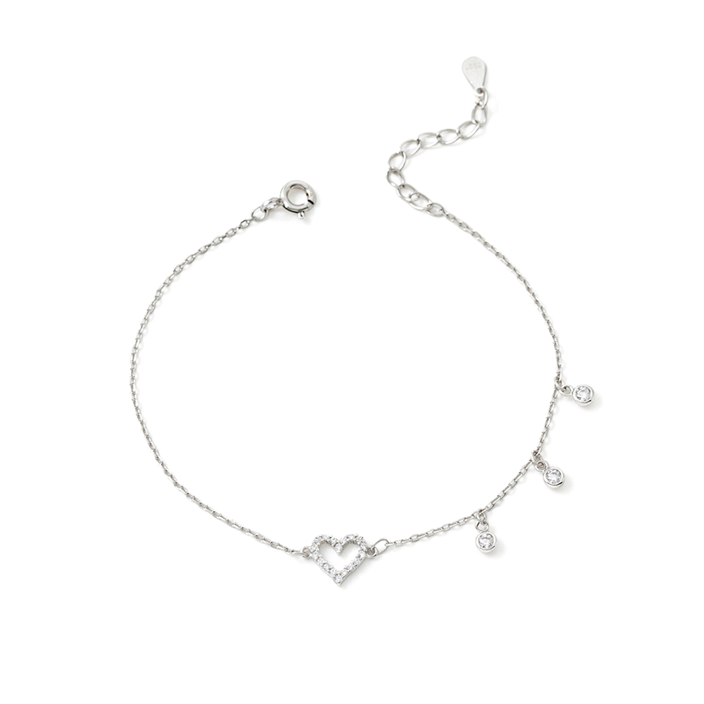 大尺碼,平價飾品,純銀,愛心,手鍊