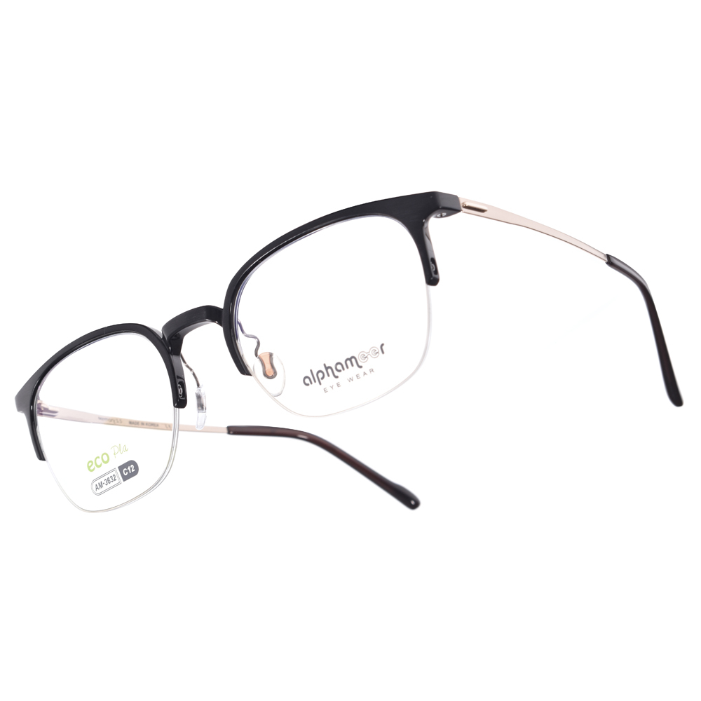 【Alphameer】AM3632 C12 Slim系列 眉型半框光學眼鏡