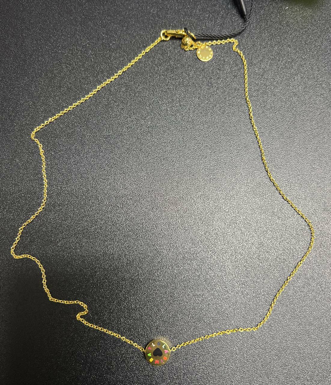 [S] BIMBAY PENDANT LOGO NECKLACE,GOLD, 8445394099407 (SBY31)