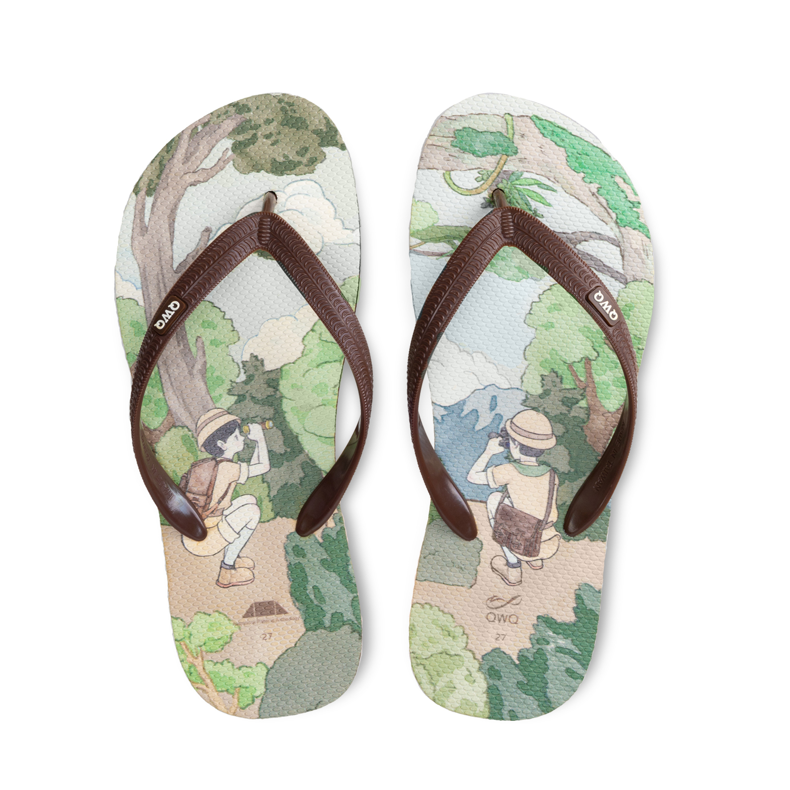 吉文考古 探險款 棕色 男款粗帶人字夾腳拖鞋