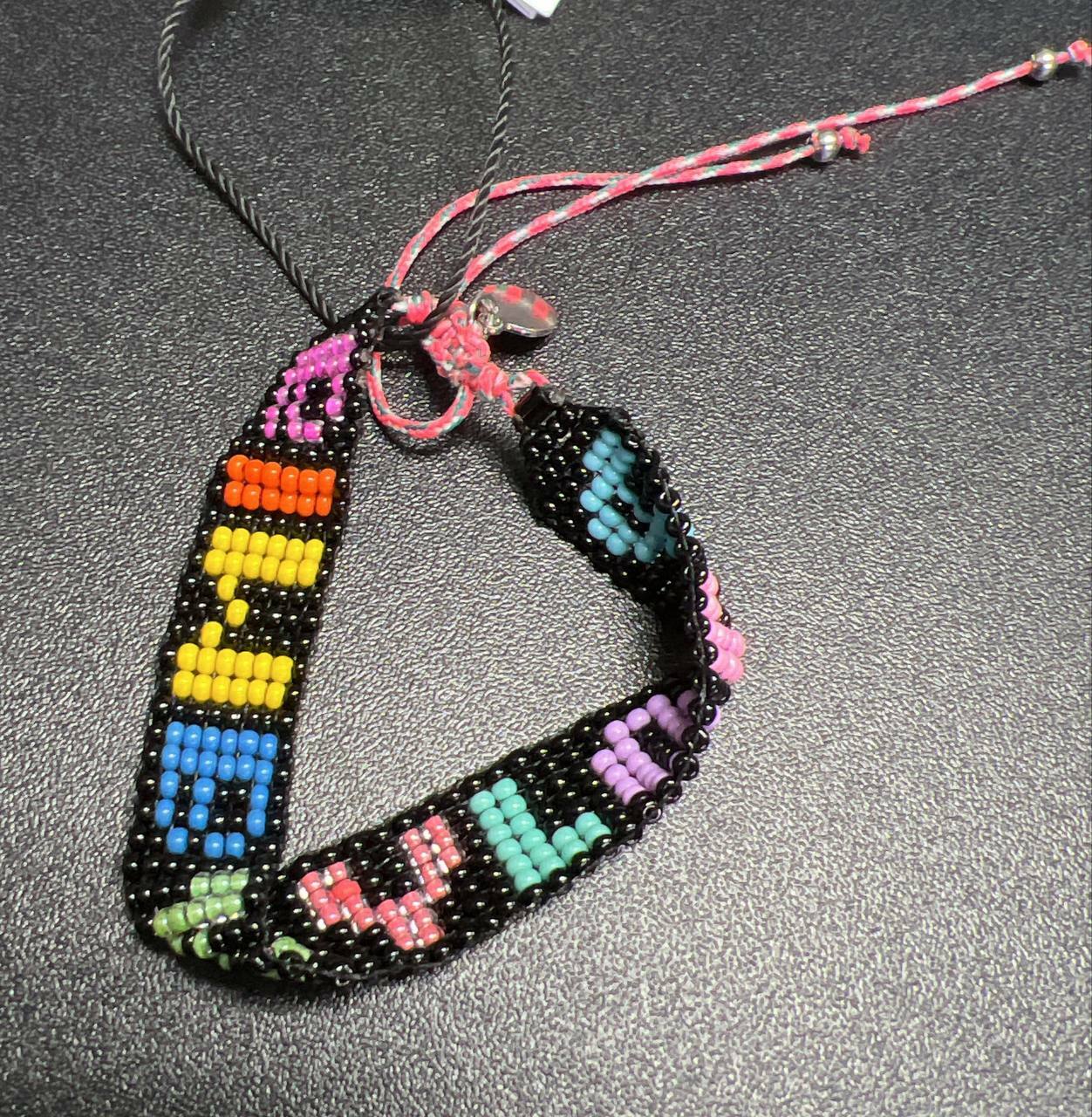 [S] BIMBAY COLORFUL LOGO BRACELET,BLACK MULTI, 8445394107775 (SBY37)