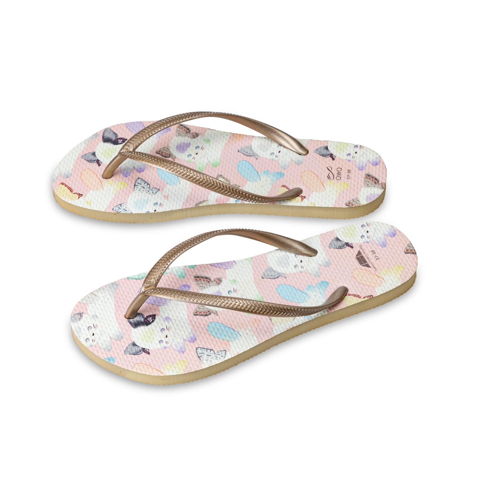 吉文考古 貓蝶款 沙金 女款細帶人字夾腳拖鞋