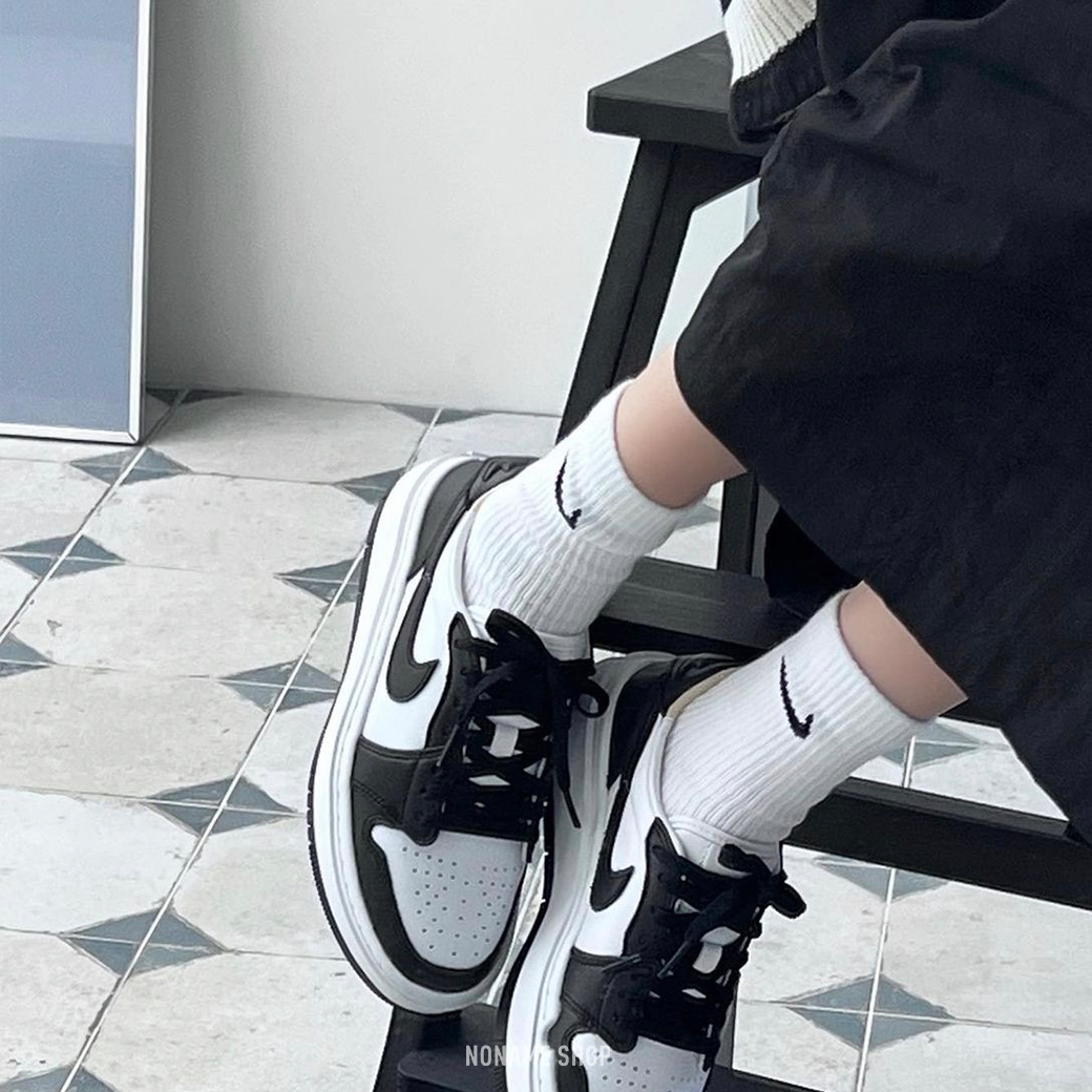 NIKE AIR JORDAN 1 LOW 厚底 黑白 (女款)