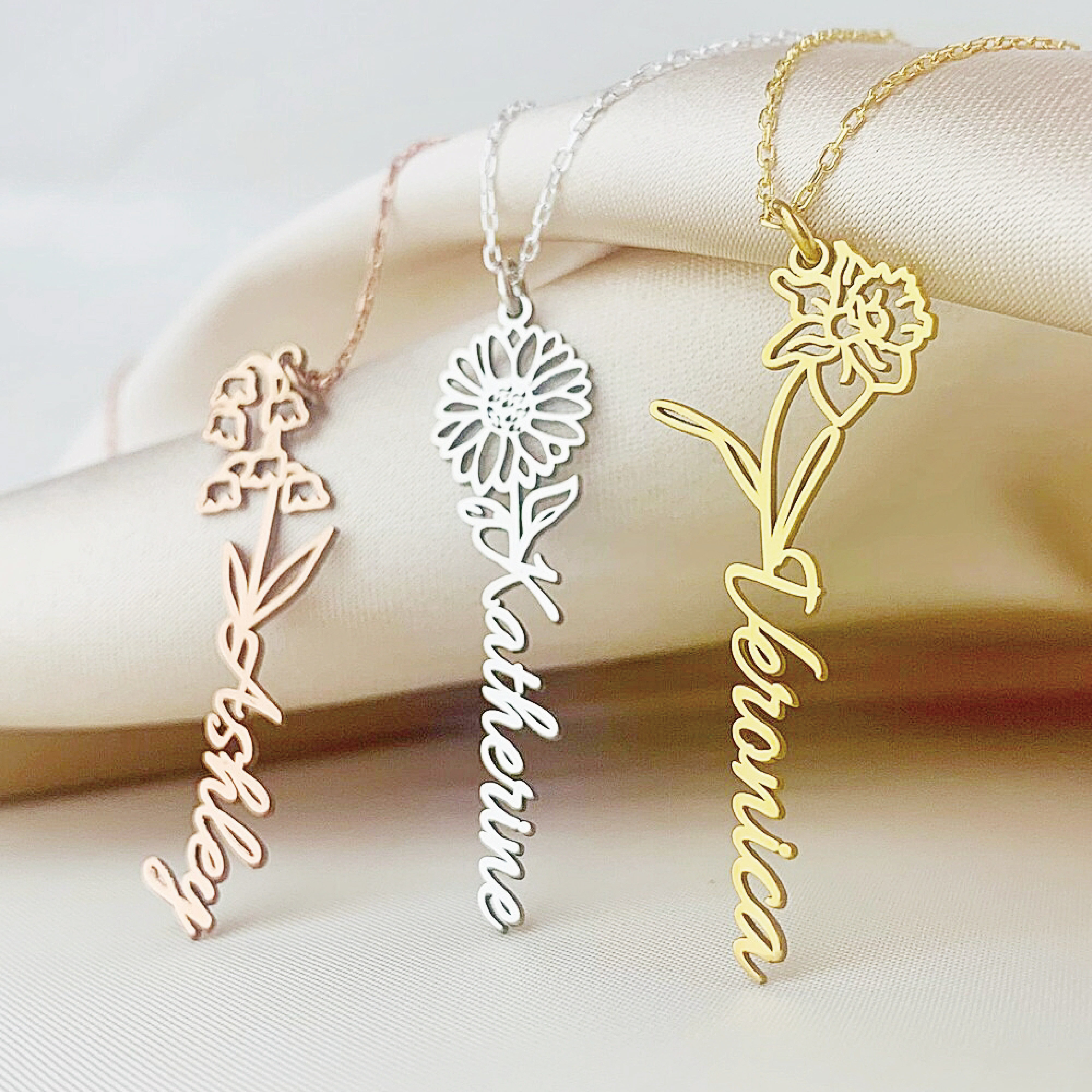 誕生花 人名定製頸鏈